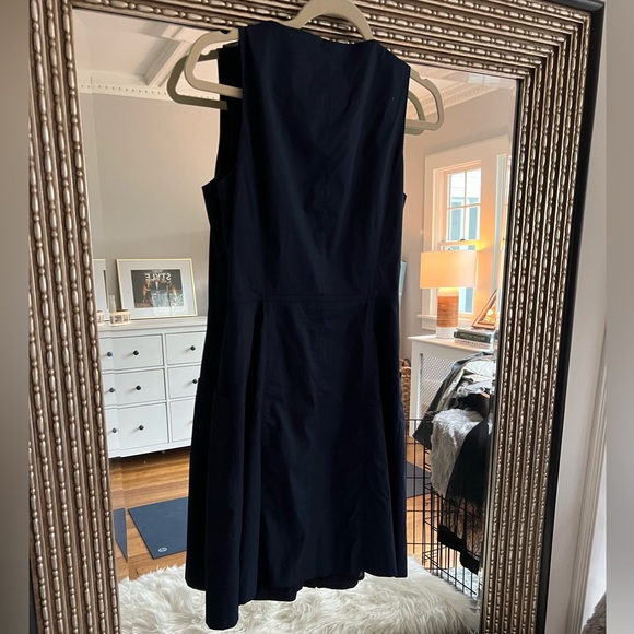 Theory navy zip front sleeveless dress - Picture 2 of 4